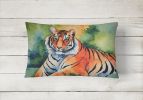 NEW Watercolor Wildlife Throw Pillow Throw Pillow for Indoor Couch Bed Outdoor Patio Washable, Bengal Tiger 2882,12Hx16W