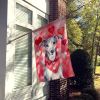 Whippet My Valentine House Flag Large Porch Sleeve Pole Decorative Outside Yard Banner Artwork Wall Hanging, Polyester, House Size, Multicolor