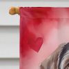 German Wirehaired Pointer My Valentine House Flag Large Porch Sleeve Pole Decorative Outside Yard Banner Artwork Wall Hanging, Polyester, House Size