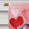 Whippet My Valentine House Flag Large Porch Sleeve Pole Decorative Outside Yard Banner Artwork Wall Hanging, Polyester, House Size, Multicolor