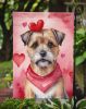 Border Terrier My Valentine Garden Flag Mailbox Flag Decorative Yard Flag Banner Outside Patio Artwork Yard Flower Beds, Garden Size, Multicolor