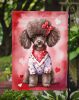 Chocolate Poodle My Valentine Garden Flag Mailbox Flag Decorative Yard Flag Banner Outside Patio Artwork Yard Flower Beds, Garden Size, Multicolor