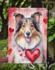 Collie My Valentine Garden Flag Mailbox Flag Decorative Yard Flag Banner Outside Patio Artwork Yard Flower Beds, Garden Size, Multicolor