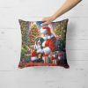 Greater Swiss Mountain Dog and Santa Claus Throw Pillow Machine Washable, Indoor Outdoor Decorative Pillow for Couch, Bed or Patio, 18Hx18W