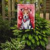 Fox Terrier My Valentine Garden Flag Mailbox Flag Decorative Yard Flag Banner Outside Patio Artwork Yard Flower Beds, Garden Size, Multicolor