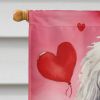 Komondor My Valentine House Flag Large Porch Sleeve Pole Decorative Outside Yard Banner Artwork Wall Hanging, Polyester, House Size, Multicolor