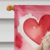 Goldendoodle My Valentine House Flag Large Porch Sleeve Pole Decorative Outside Yard Banner Artwork Wall Hanging, Polyester, House Size, Multicolor
