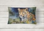 NEW Watercolor Wildlife Throw Pillow Throw Pillow for Indoor Couch Bed Outdoor Patio Washable, Leopard 2946,12Hx16W