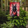 Black German Shepherd My Valentine Garden Flag Mailbox Flag Decorative Yard Flag Banner Outside Patio Artwork Yard Flower Beds, Garden Size