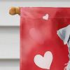 Kerry Blue Terrier My Valentine House Flag Large Porch Sleeve Pole Decorative Outside Yard Banner Artwork Wall Hanging, Polyester, House Size