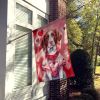 Brittany Spaniel My Valentine House Flag Large Porch Sleeve Pole Decorative Outside Yard Banner Artwork Wall Hanging, Polyester, House Size