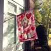 Goldendoodle My Valentine House Flag Large Porch Sleeve Pole Decorative Outside Yard Banner Artwork Wall Hanging, Polyester, House Size, Multicolor