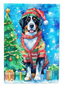 Bernese Mountain Dog Christmas House Flag Large Porch Sleeve Pole Decorative Outside Yard Banner Artwork Wall Hanging, Polyester, House Size (Default: Default)
