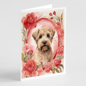 Wheaten Terrier Valentine Roses Greeting Cards Pack of 8 Blank Cards with Envelopes Whimsical A7 Size 5x7 Blank Note Cards (Default: Default)