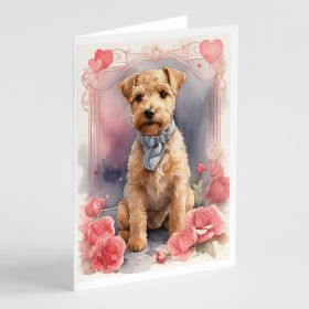 Lakeland Terrier Valentine Roses Greeting Cards Pack of 8 Blank Cards with Envelopes Whimsical A7 Size 5x7 Blank Note Cards (Default: Default)