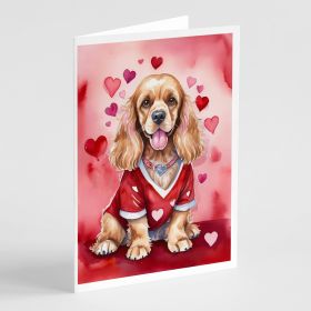 Cocker Spaniel My Valentine Greeting Cards Pack of 8 Blank Cards with Envelopes Whimsical A7 Size 5x7 Blank Note Cards (Default: Default)