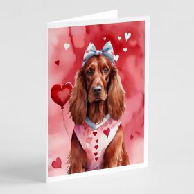 Irish Setter My Valentine Greeting Cards Pack of 8 Blank Cards with Envelopes Whimsical A7 Size 5x7 Blank Note Cards (Default: Default)