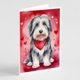 Bearded Collie My Valentine Greeting Cards Pack of 8 Blank Cards with Envelopes Whimsical A7 Size 5x7 Blank Note Cards (Default: Default)