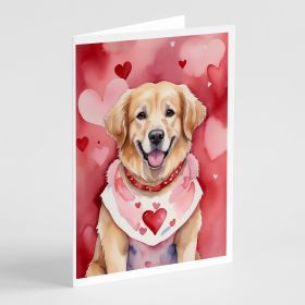 Golden Retriever My Valentine Greeting Cards Pack of 8 Blank Cards with Envelopes Whimsical A7 Size 5x7 Blank Note Cards (Default: Default)