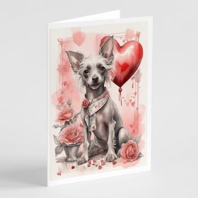 Chinese Crested Valentine Roses Greeting Cards Pack of 8 Blank Cards with Envelopes Whimsical A7 Size 5x7 Blank Note Cards (Default: Default)