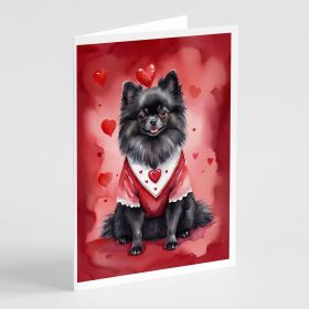 Pomeranian My Valentine Greeting Cards Pack of 8 Blank Cards with Envelopes Whimsical A7 Size 5x7 Blank Note Cards (Default: Default)