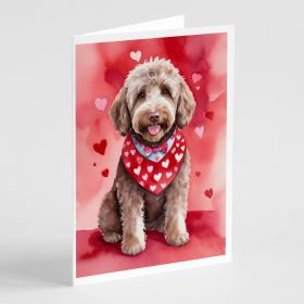 Labradoodle My Valentine Greeting Cards Pack of 8 Blank Cards with Envelopes Whimsical A7 Size 5x7 Blank Note Cards (Default: Default)