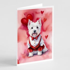 Westie My Valentine Greeting Cards Pack of 8 Blank Cards with Envelopes Whimsical A7 Size 5x7 Blank Note Cards (Default: Default)
