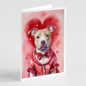 NEW Pit Bull Terrier My Valentine Greeting Cards Pack of 8 Blank Cards with Envelopes Whimsical A7 Size 5x7 Blank Note Cards (Default: Default)
