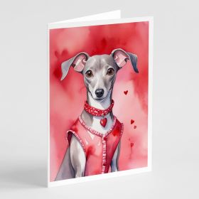 Italian Greyhound My Valentine Greeting Cards Pack of 8 Blank Cards with Envelopes Whimsical A7 Size 5x7 Blank Note Cards (Default: Default)