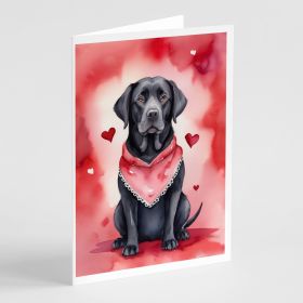 Black Labrador Retriever My Valentine Greeting Cards Pack of 8 Blank Cards with Envelopes Whimsical A7 Size 5x7 Blank Note Cards (Default: Default)