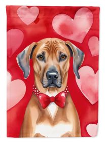 Rhodesian Ridgeback My Valentine House Flag Large Porch Sleeve Pole Decorative Outside Yard Banner Artwork Wall Hanging, Polyester, House Size (Default: Default)