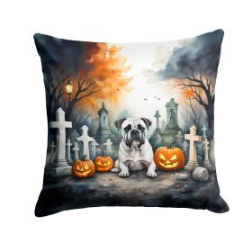 Boxer Spooky Halloween Throw Pillow Machine Washable, Indoor Outdoor Decorative Pillow for Couch, Bed or Patio, 14Hx14W (Default: Default)