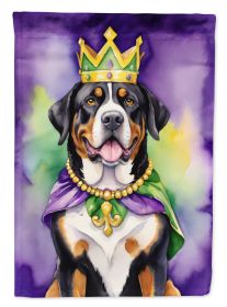 Greater Swiss Mountain Dog King of Mardi Gras Garden Flag Mailbox Flag Decorative Yard Flag Banner Outside Patio Artwork Yard Flower Beds, Garden Size (Default: Default)
