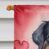 Bernese Mountain Dog My Valentine House Flag Large Porch Sleeve Pole Decorative Outside Yard Banner Artwork Wall Hanging, Polyester, House Size