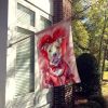 Pit Bull Terrier My Valentine House Flag Large Porch Sleeve Pole Decorative Outside Yard Banner Artwork Wall Hanging, Polyester, House Size