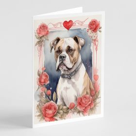 Boxer Valentine Roses Greeting Cards Pack of 8 Blank Cards with Envelopes Whimsical A7 Size 5x7 Blank Note Cards (Default: Default)