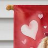 Golden Retriever My Valentine House Flag Large Porch Sleeve Pole Decorative Outside Yard Banner Artwork Wall Hanging, Polyester, House Size