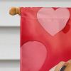 Rhodesian Ridgeback My Valentine House Flag Large Porch Sleeve Pole Decorative Outside Yard Banner Artwork Wall Hanging, Polyester, House Size