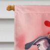 Italian Greyhound My Valentine House Flag Large Porch Sleeve Pole Decorative Outside Yard Banner Artwork Wall Hanging, Polyester, House Size